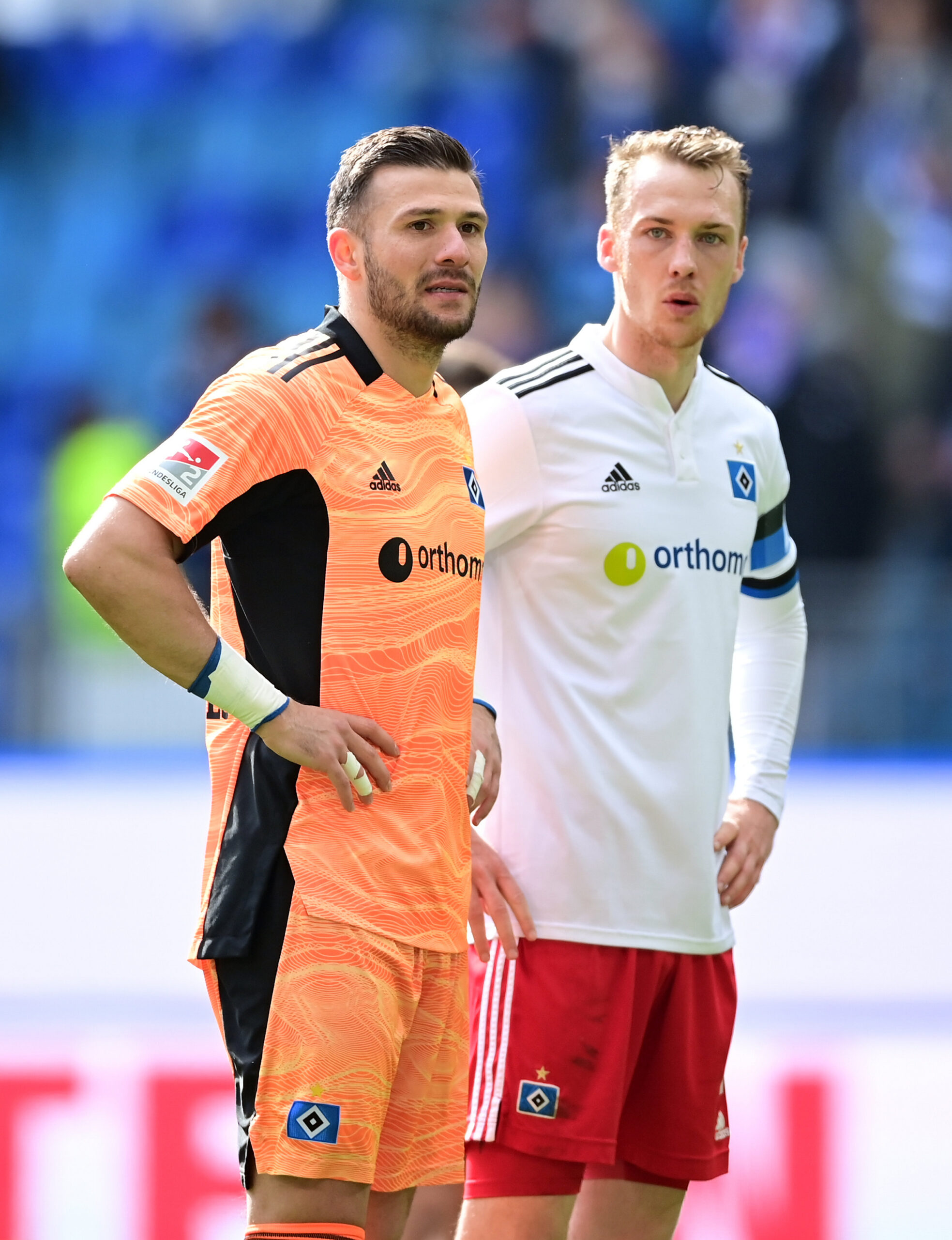 HSV-Torwart Daniel Heuer Fernandes und Abwehrchef Sebastian Schonlau brauchen mal wieder ein Spiel ohne Gegentor.