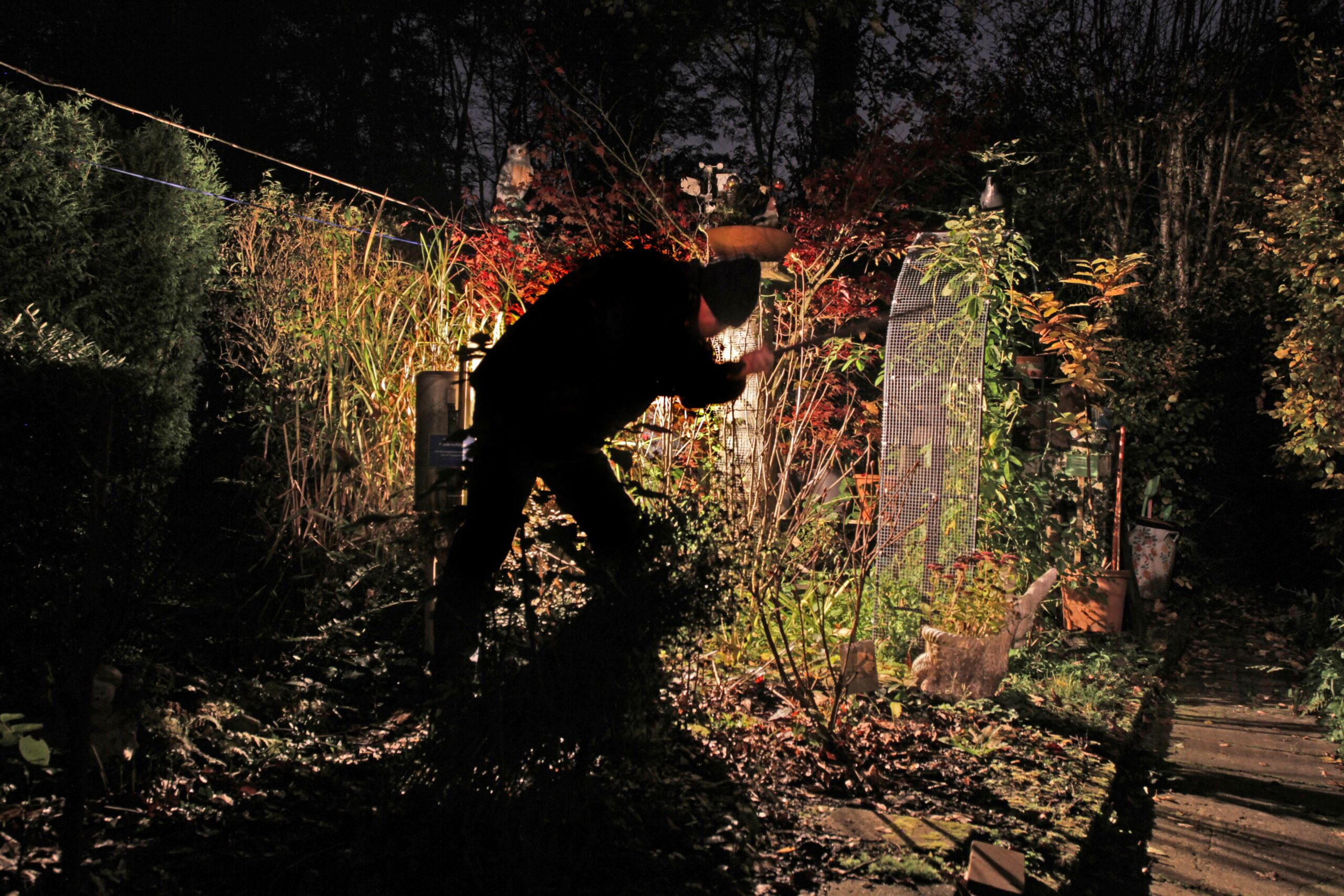 Ein Einbrecher treibt sein Unwesen in einem Garten (Symbolfoto).