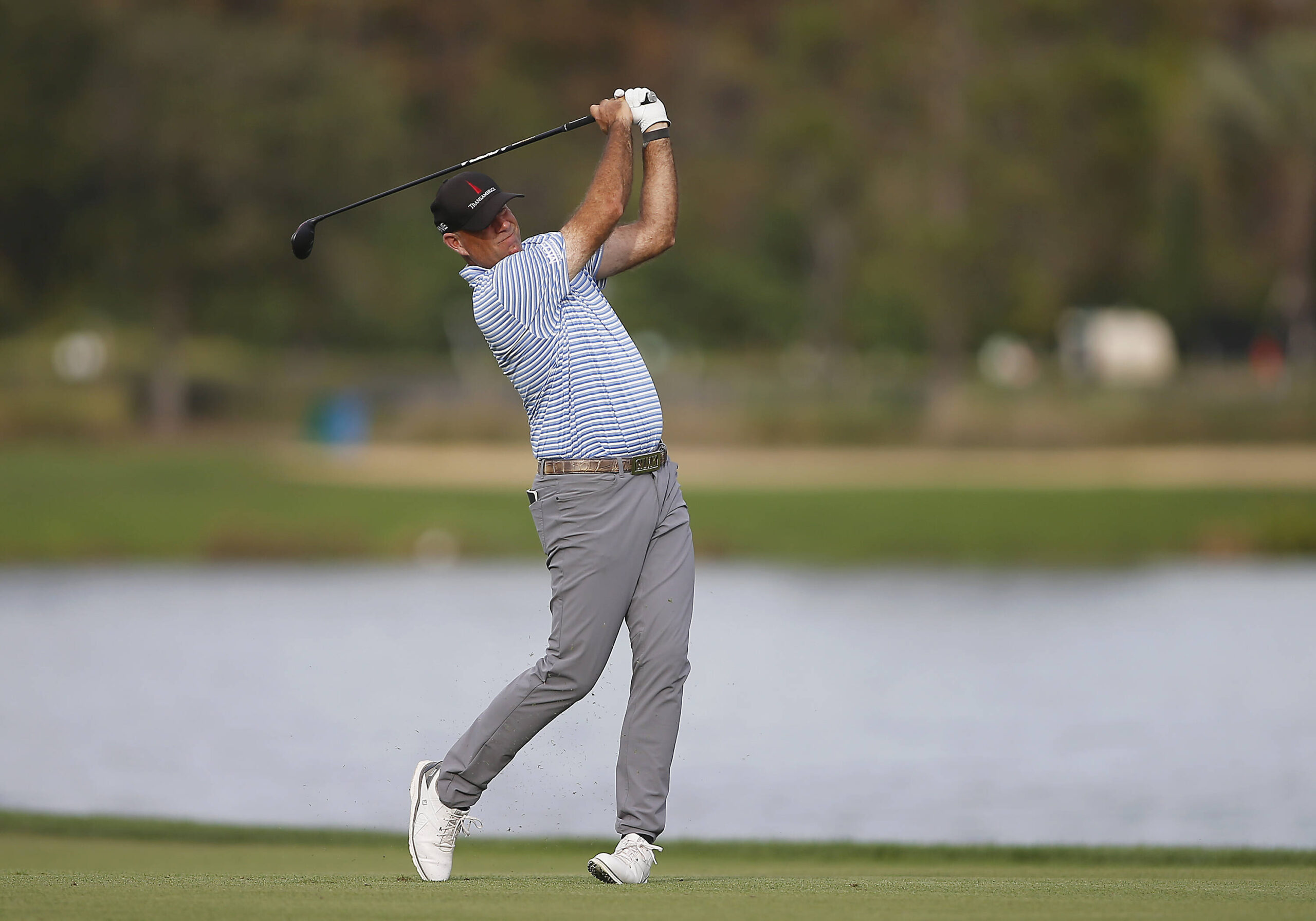 Golf-Star Stewart Cink nach einem Abschlag