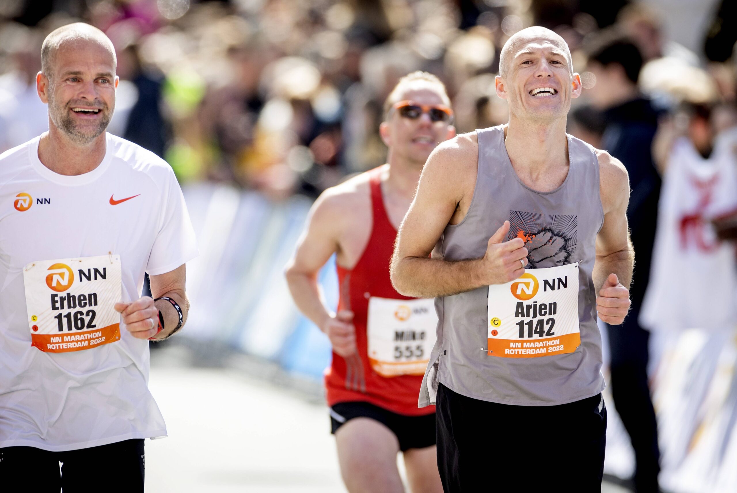 Arjen Robben beim Laufen des Rotterdamer Marathons