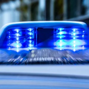 Blaulicht eines Polizeiwagens.