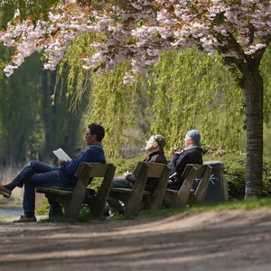 Menschen an der Alster