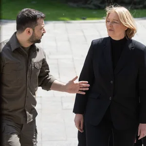 Bundestagspräsident Bärbel Bas (SPD) am 8. Mai bei ihrem Besuch in Kiew.