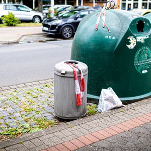 In dieser Mülltonne in Hannover wurde am Dienstag ein toter Säugling gefunden.