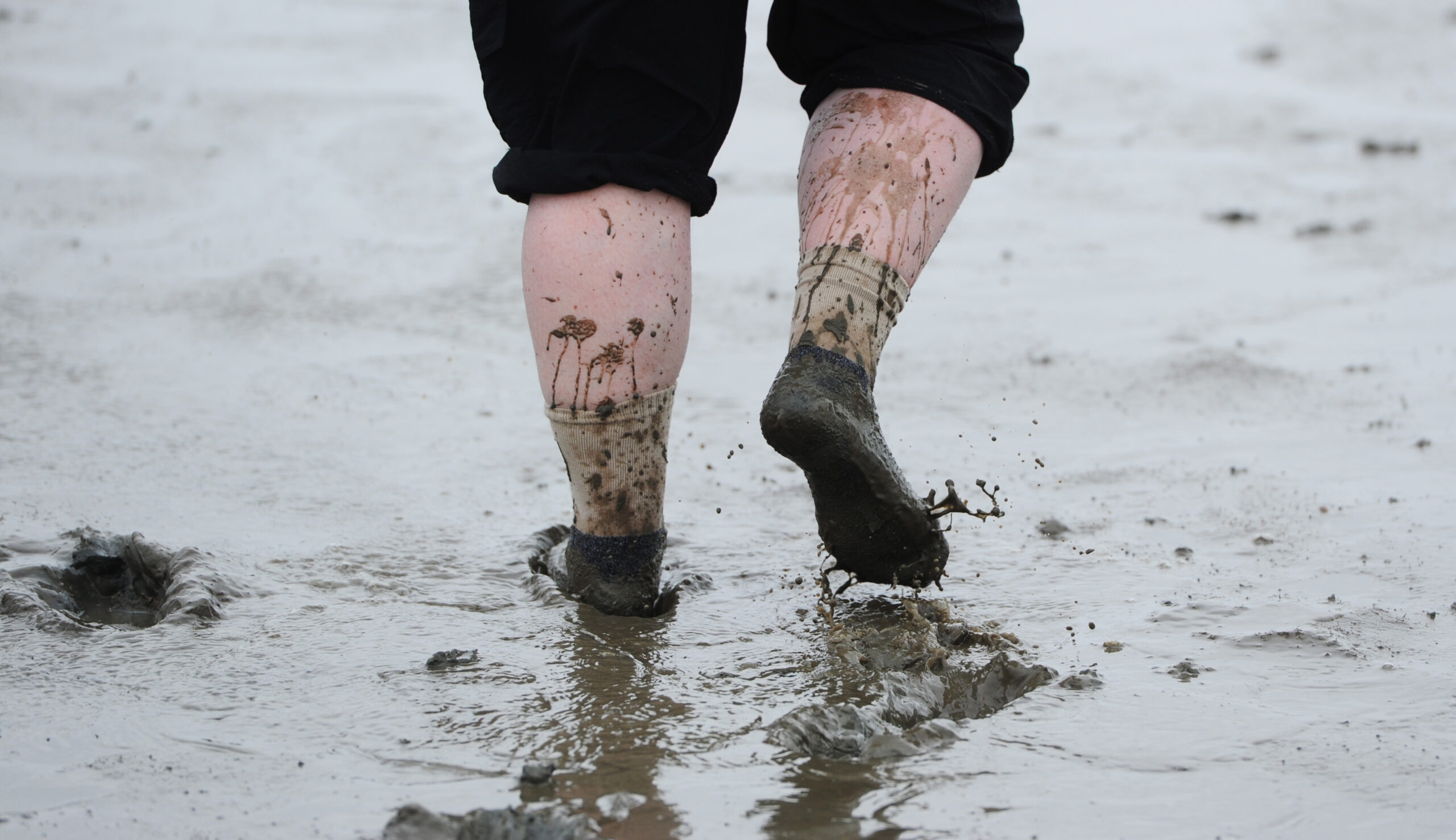 Symbolbild: Eine Person geht durch das Wattenmeer zwischen Neßmersiel (Landkreis Aurich) und der ostfriesischen Insel Baltrum.