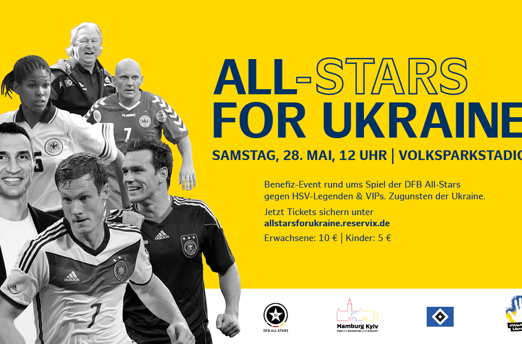 Flyer von All-Stars for Ukraine.