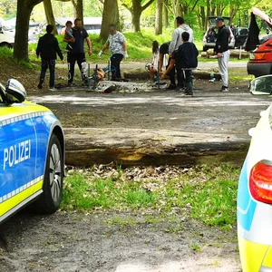 Mehrere Familien grillten am Freitag Schafen im Öjendorfer Park