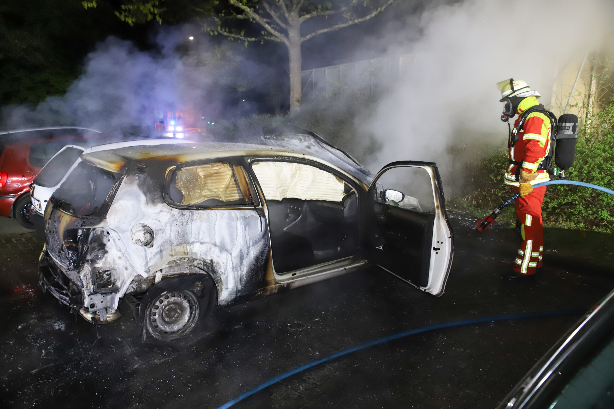 Der abgebrannte Volkswagen in Itzehoe.