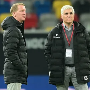 Um Harmonie bemüht: Trainer Timo Schultz und Sportchef Andreas Bornemann