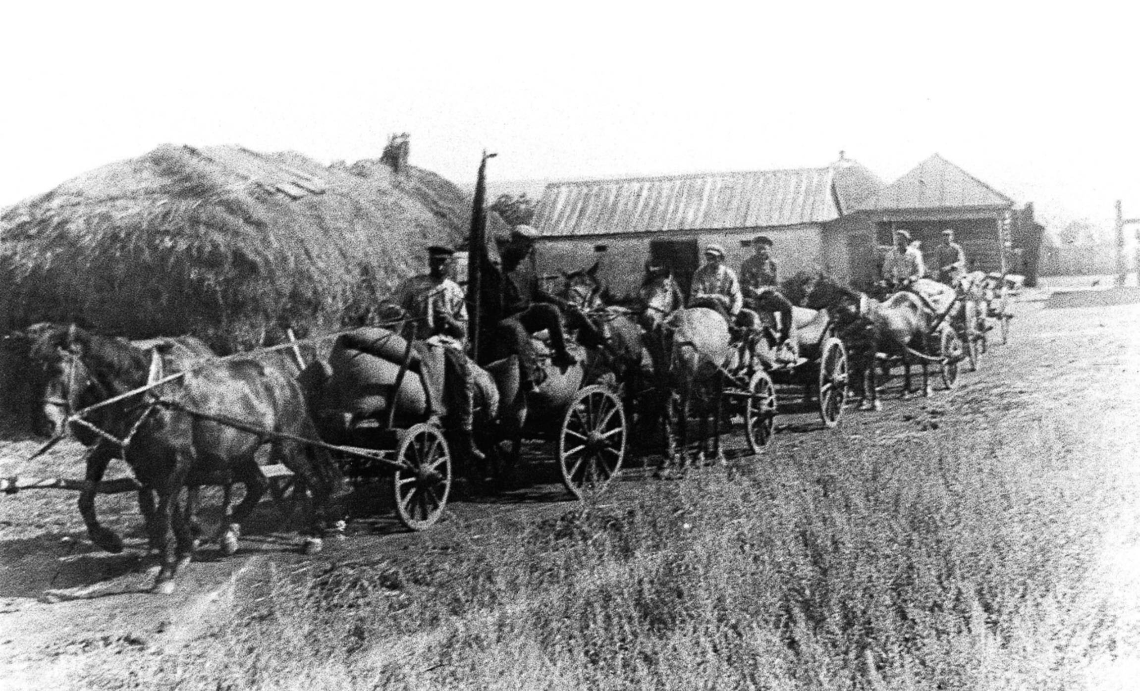 Holodomor in der Ukraine: Die Ernten wurden in sogenannten „Roten Zügen“ abtransportiert.