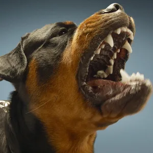 Symbolbild: Ein Rottweiler bellt