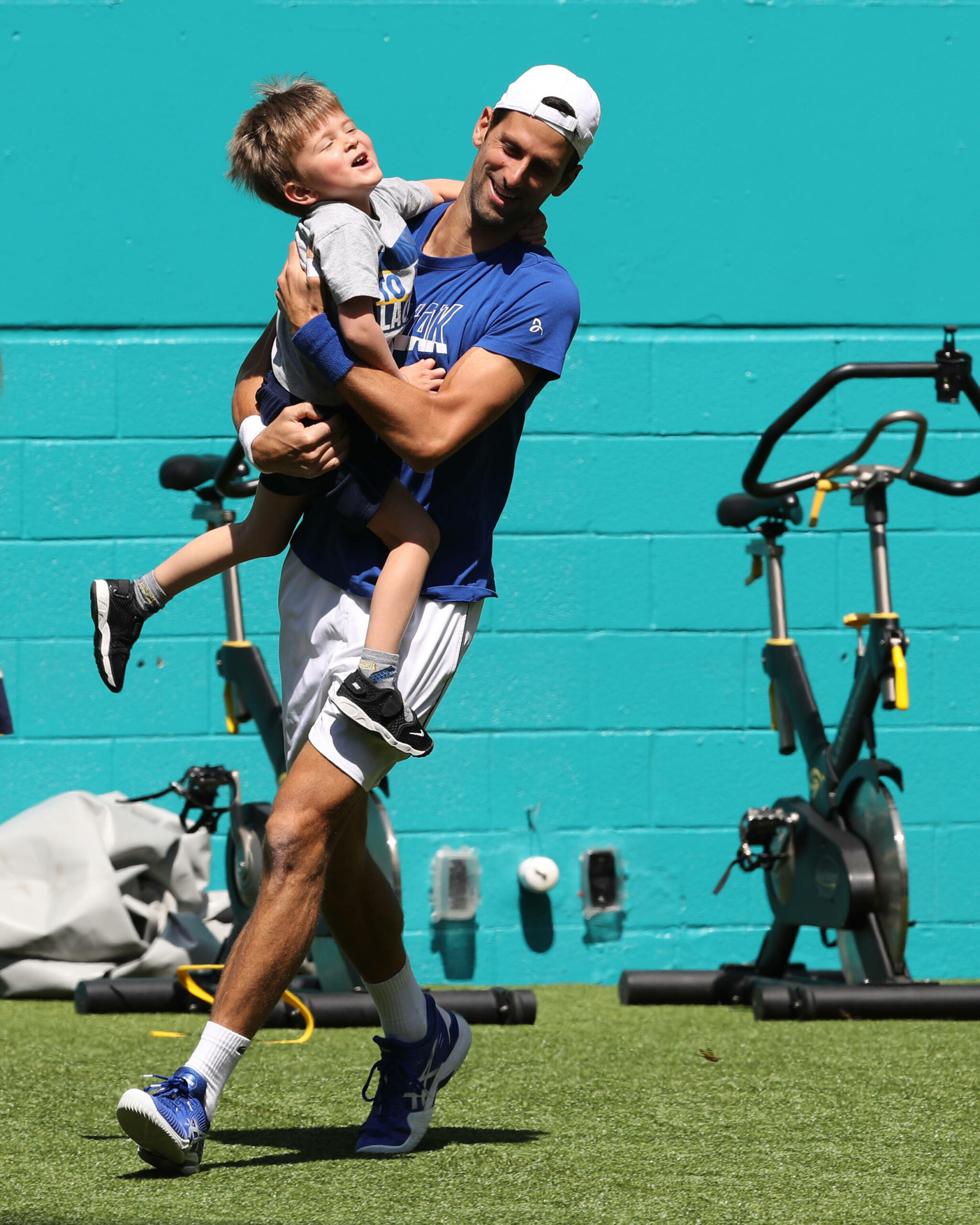 Novak Djokovic mit Sohn Stefan