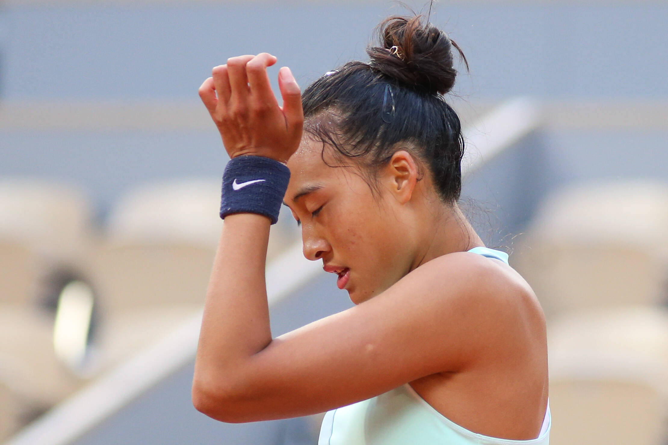 Die Chinesin Zheng nach dem Aus bei den French Open