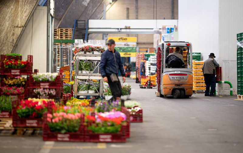 Händler sind am frühen Morgen auf dem Hamburger Großmarkt unterwegs. Der Hamburger Großmarkt wird am 4. Juni 2022 60 Jahre alt.