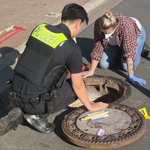 Polizei untersucht Gully