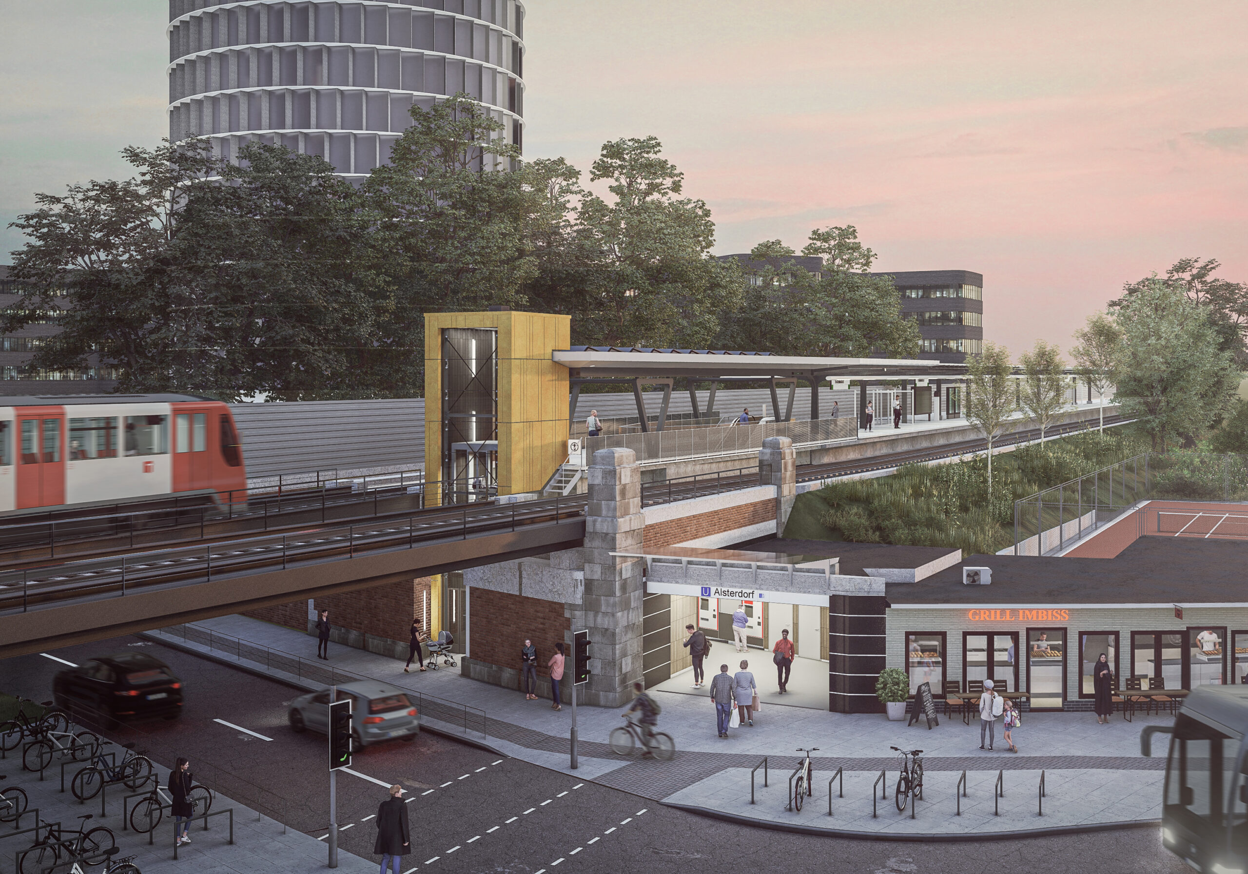 So soll die U-Bahn-Haltestelle Alsterdorf nach den Umbauten aussehen.