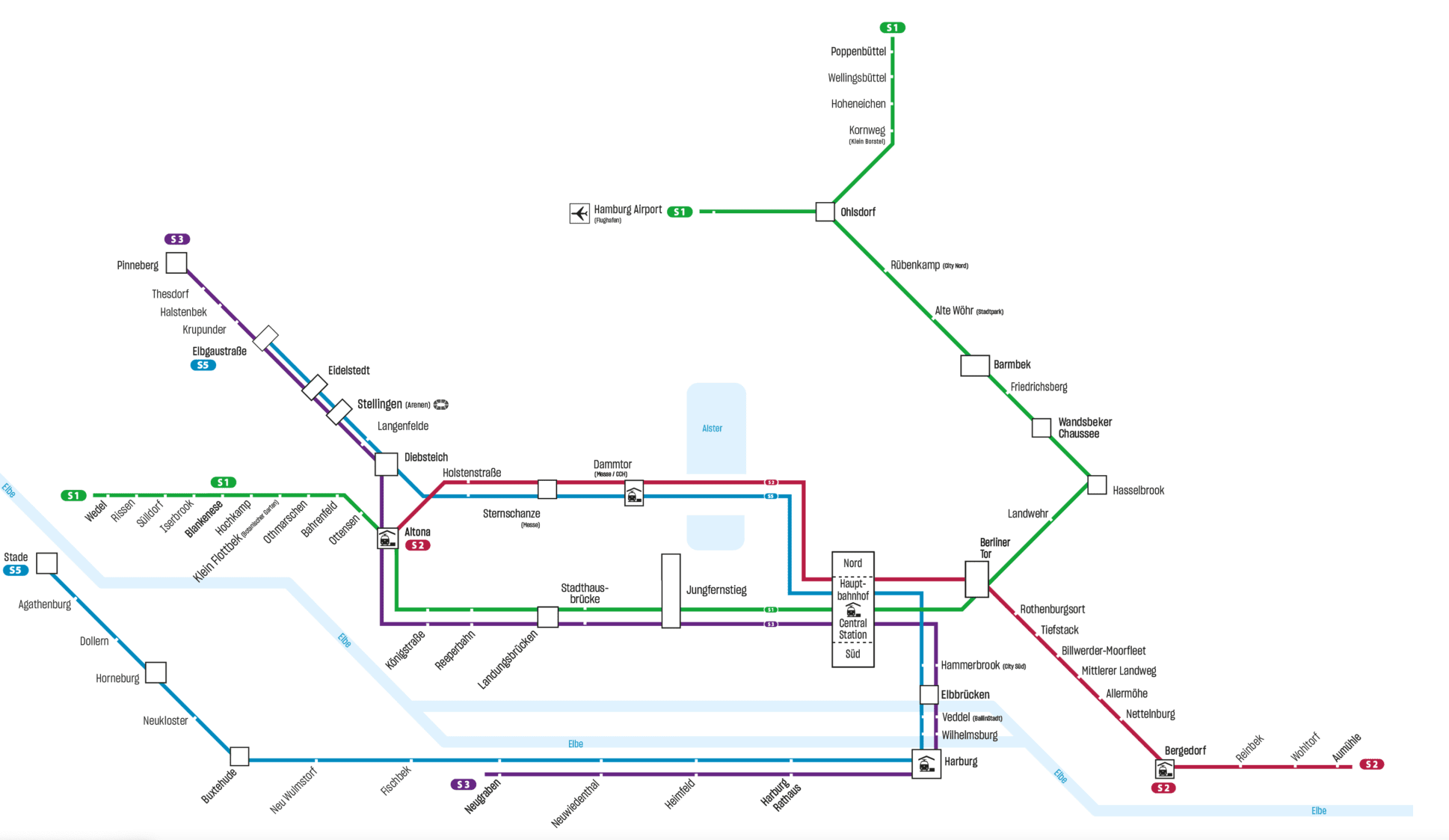 Das neue S-Bahn-Netz der S-Bahn Hamburg ab Dezember 2023.