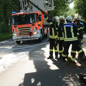 Nachdem eine betrunkene Autofahrerin gegen eine Straßenlaterne gefahren war, musste die Polizei die Laterne abnehmen.