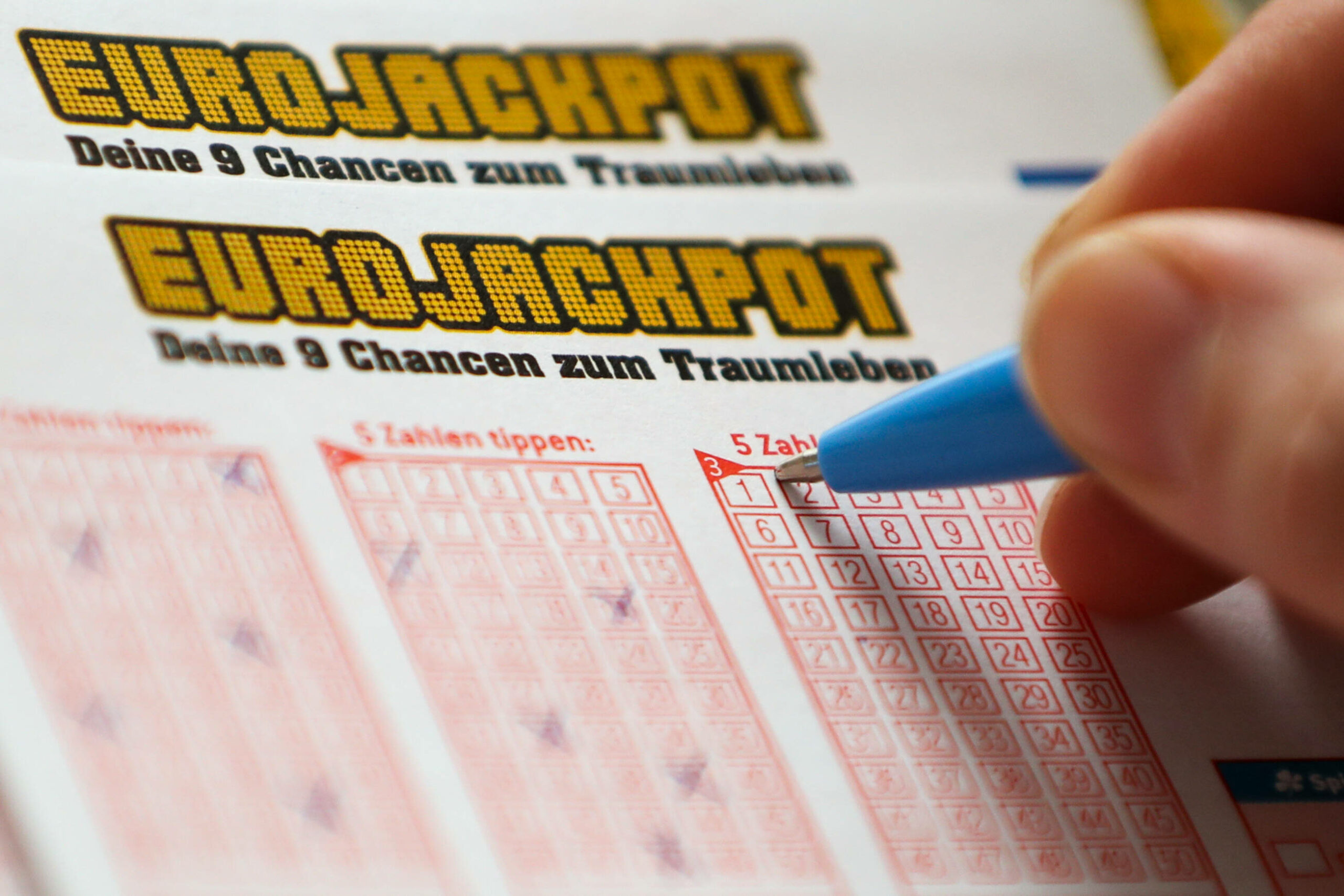 Lottoschein des Eurojackpot (Symbolfoto).