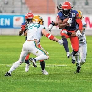 Running Back Glen Toonga gegen Leipzig