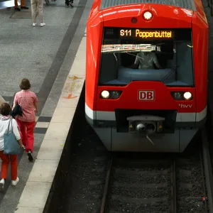 S-Bahn der Linie S-11 fährt in in den Hamburger Hauptbahnhof