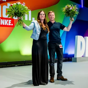 Janin Wissler und Martin Schirdewan sollen die Linke als Doppelspitze aus der Krise führen.