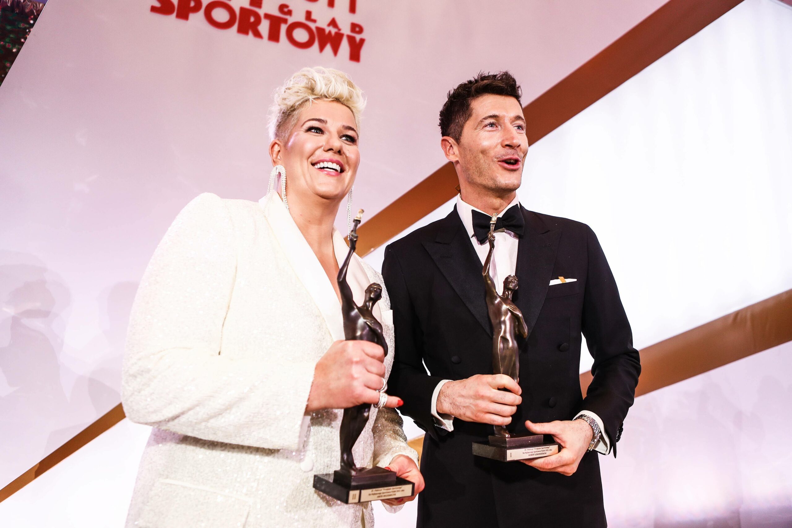 Anita Wlodarczyk und Robert Lewandowski