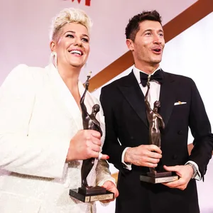 Anita Wlodarczyk und Robert Lewandowski