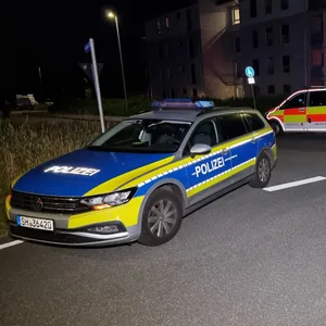Streifen- und ein Notarztwagen am Tatort in Heide.