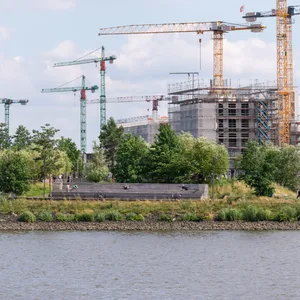 Eine Baustelle in Hamburg,