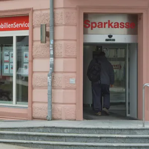 Eine Sparkassen-Filiale in Mecklenburg-Vorpommern