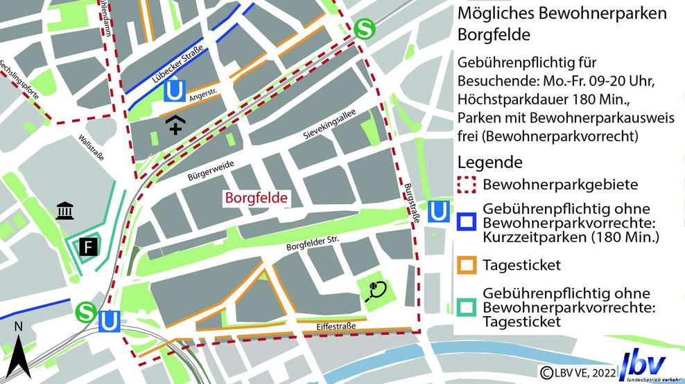 So soll die Bewohnerparkzone in Borgfelde voraussichtlich ausgewiesen werden.