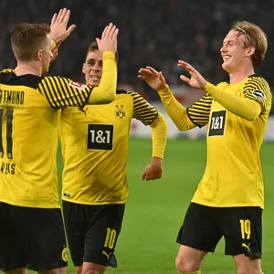 Marco Reus, Thorgan Hazard und Julian Brandt vom BVB
