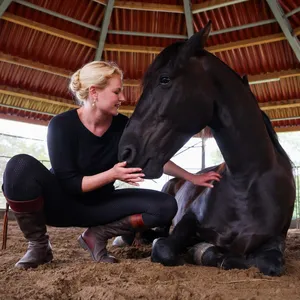 Trainerin Sophie Graf versucht den Tieren in ihrem Pferdezentrum in Dithmarschen mit der Methode der Gewaltfreiheit zu helfen.