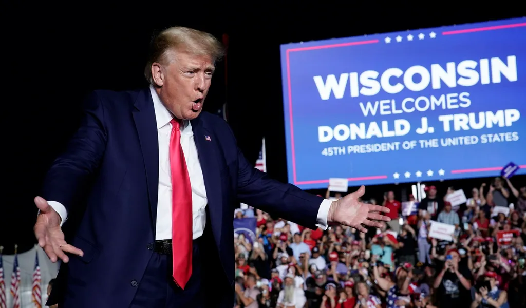 Ex-US-Präsident Donald Trump bei einer Kundgebung in Wisconsin Anfang August