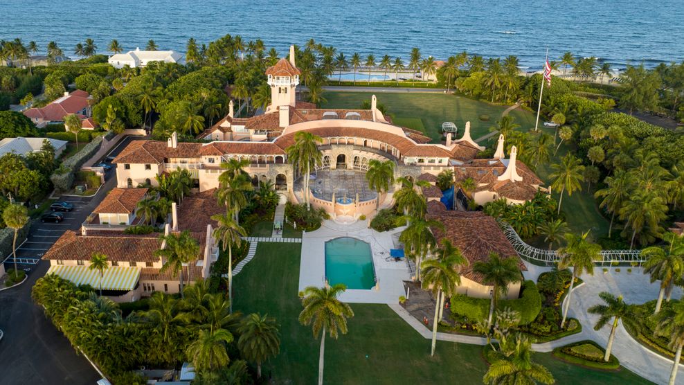 Eine Luftaufnahme des Mar-a-Lago-Anwesens des ehemaligen US-Präsidenten Trump.