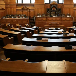 Der Plenarsaal des Hamburger Rathauses, hier tagt der Untersuchungsausschuss.