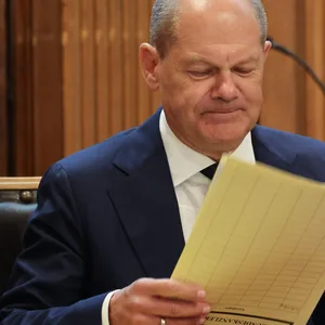 Bundeskanzler Olaf Scholz (SPD) im Untersuchungsausschuss in Hamburg.