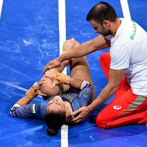 Valentina Georgieva bei der Turn-EM in München verletzt