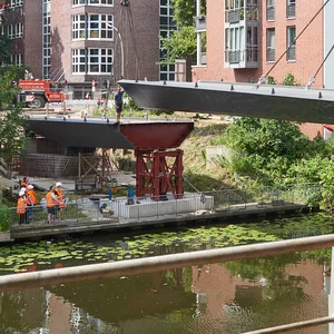 Die Maurienbrücke während der Bauphase.