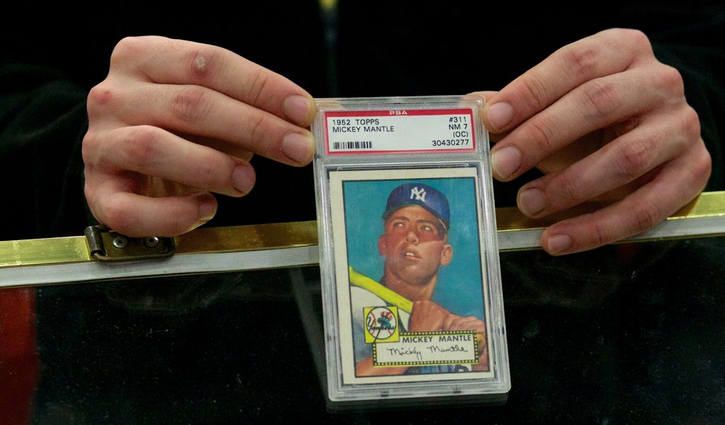 Baseball-Sammelkarte von Mickey Mantl