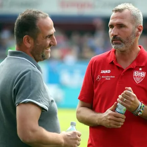 Trainer Frank Schmidt und Tim Walter