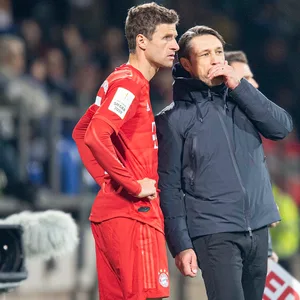 Wiedersehen mit Brisanz? Thomas Müller und Ex-Bayern Trainer Niko Kovac pflegten nicht das beste Verhältnis.