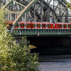 Eine S-Bahn fährt über die Norderelbe (Symbolbild).
