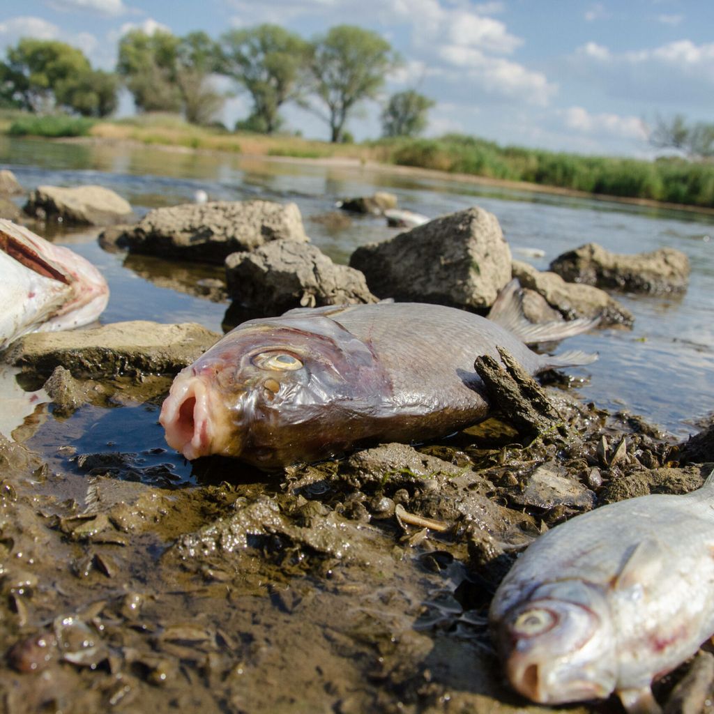 Viele tote Fische treiben im Wasser des deutsch-polnischen Grenzflusses Oder.