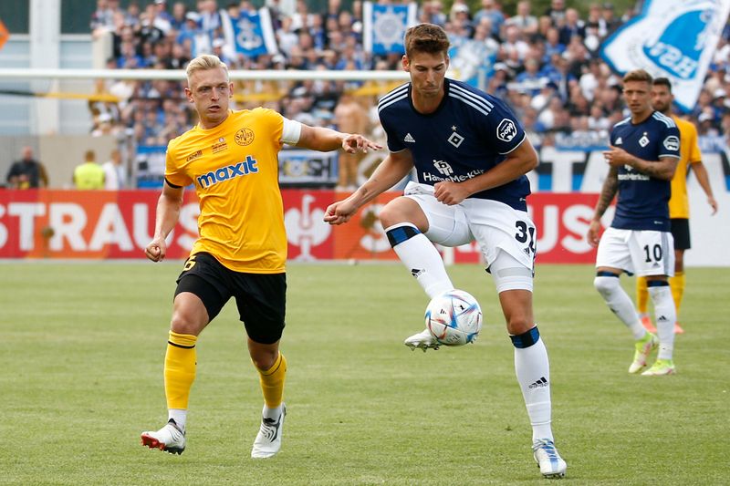 Maximilian Rohr legte in Bayreuth das Ausgleichstor des HSV zum 1:1 auf.