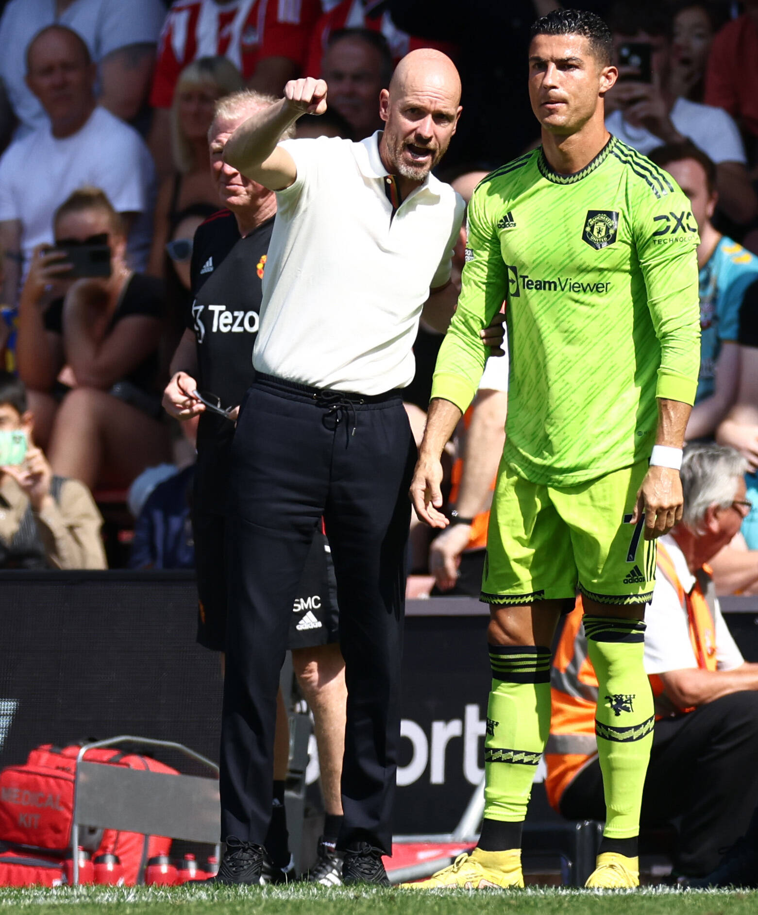 Erik ten Haag und Cristiano Ronaldo bei Manchester United