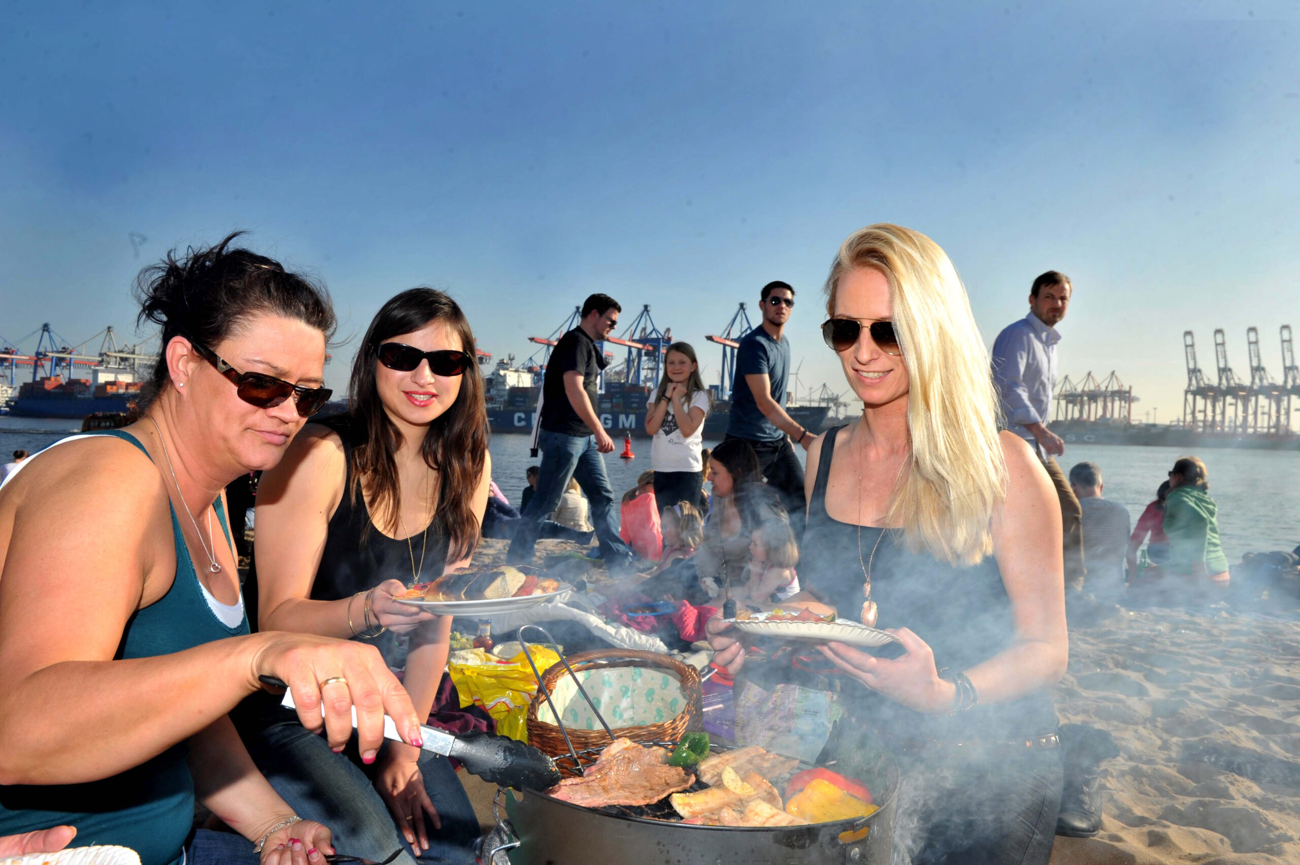 Grillen am Elbstrand