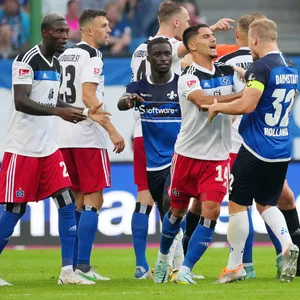 Viel Aufregung, viele Emotionen, viele Karten – bei Spiel des HSV gegen Darmstadt ging es zur Sache.