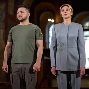 Wolodymyr Selenskyj, Präsident der Ukraine, und seine Ehefrau Olena Selenska nehmen am „Gebet für die Ukraine“ teil